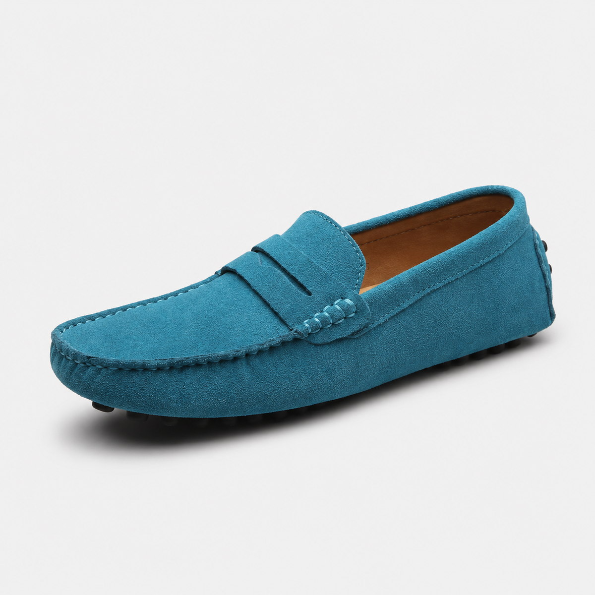 Mocassin Homme Daim Bleu Ciel