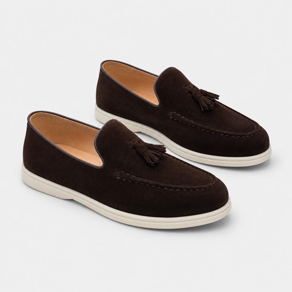 Mocassin Homme Daim Marron À Gland