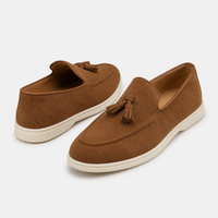 Mocassins À Glands Marron En Daim