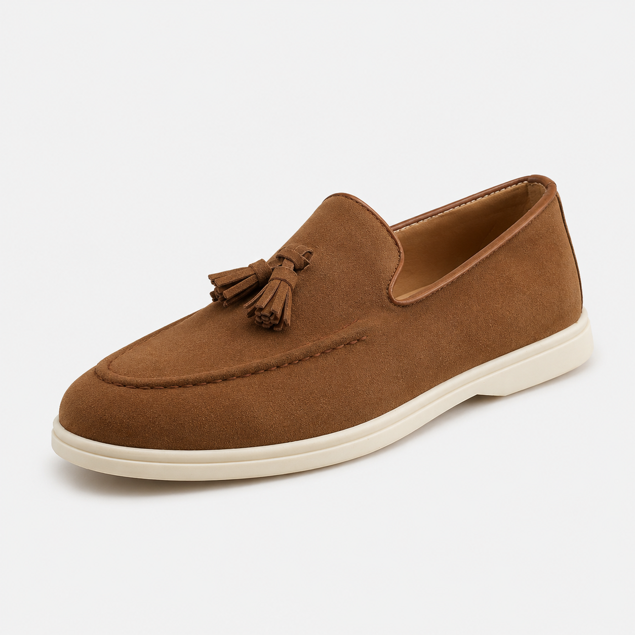 Mocassins À Glands Marron En Daim