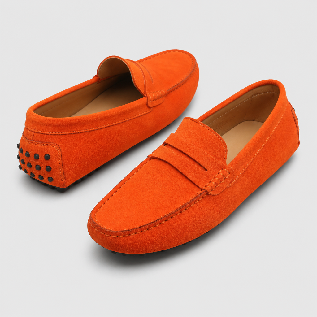 Mocassin Homme Daim Orange