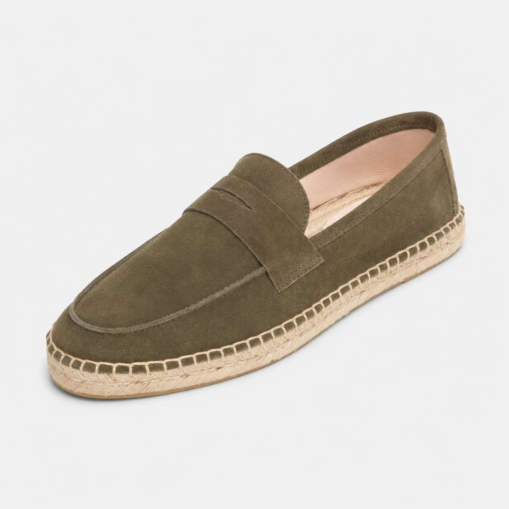 Mocassin Homme Daim Semelle Tressée