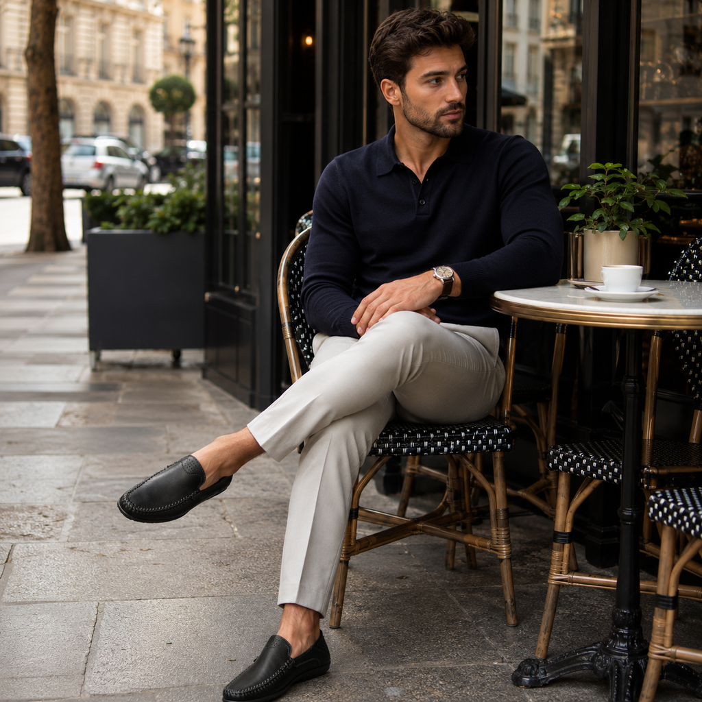 Mocassins Orthopédiques En Cuir De Vache Souple Pour Homme
