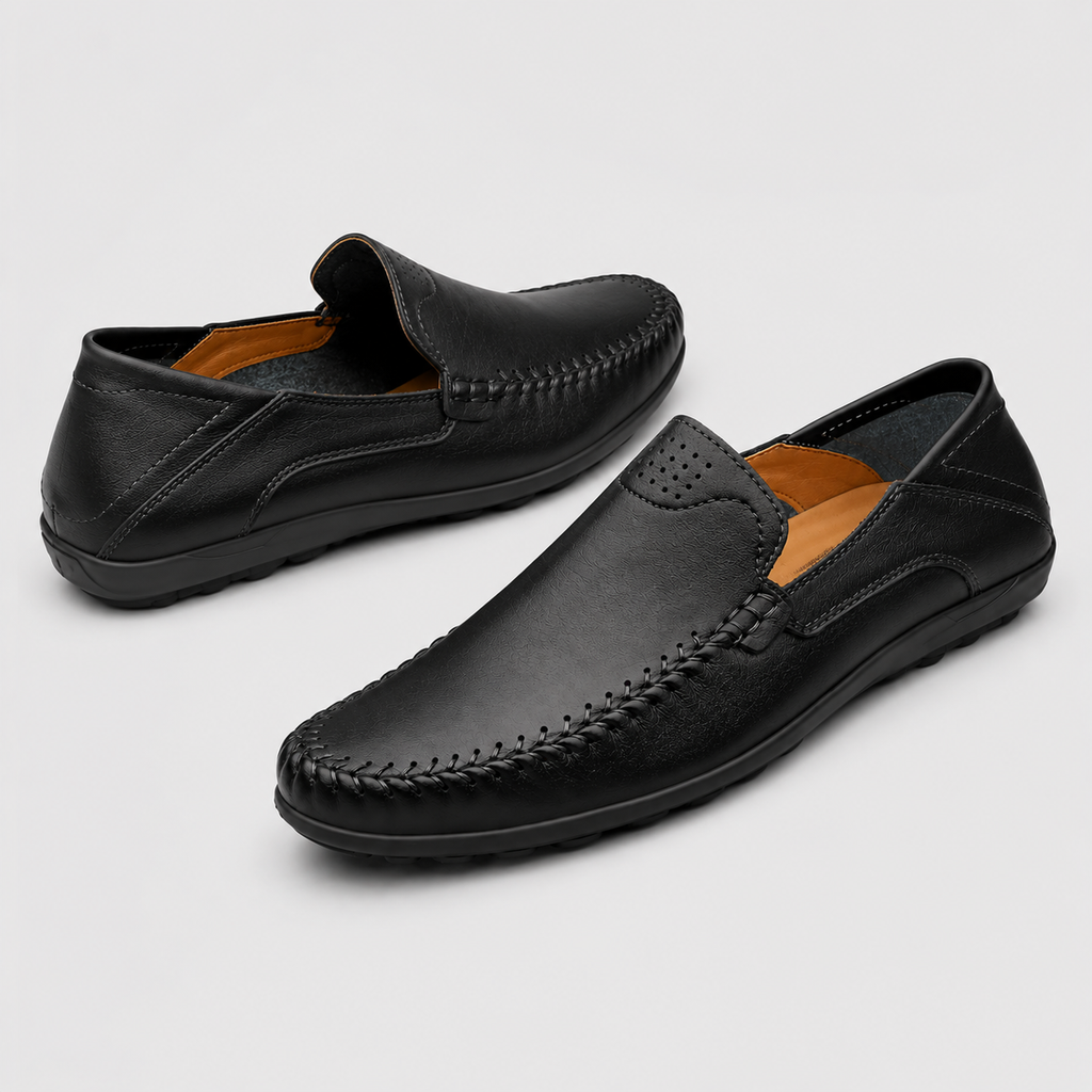Mocassins Orthopédiques En Cuir De Vache Souple Pour Homme
