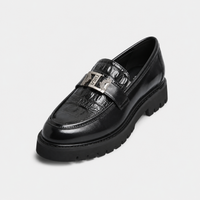 Mocassin Compensé En Cuir Noir Pour Homme
