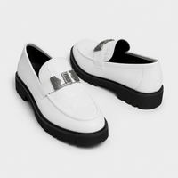 Mocassin Compensé En Cuir Blanc Pour Homme