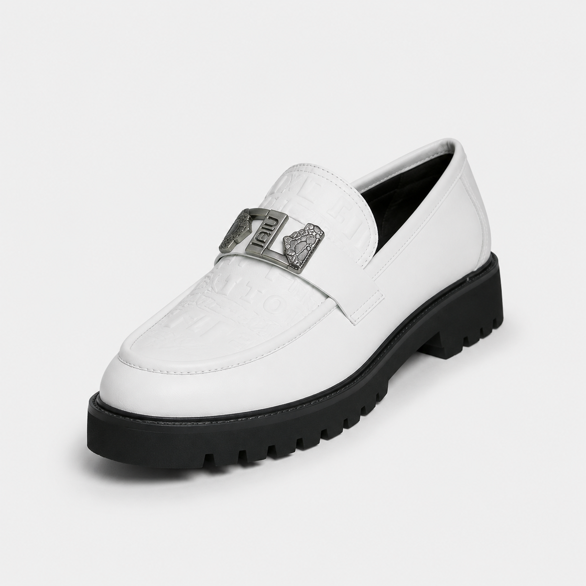 Mocassin Compensé En Cuir Blanc Pour Homme