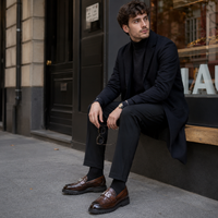 Mocassins Luxe Marron Pour Homme Compensé