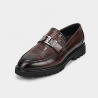 Mocassins Luxe Marron Pour Homme Compensé