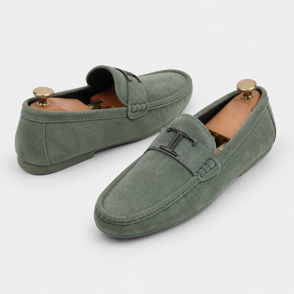 Mocassins Homme Vert De Costume