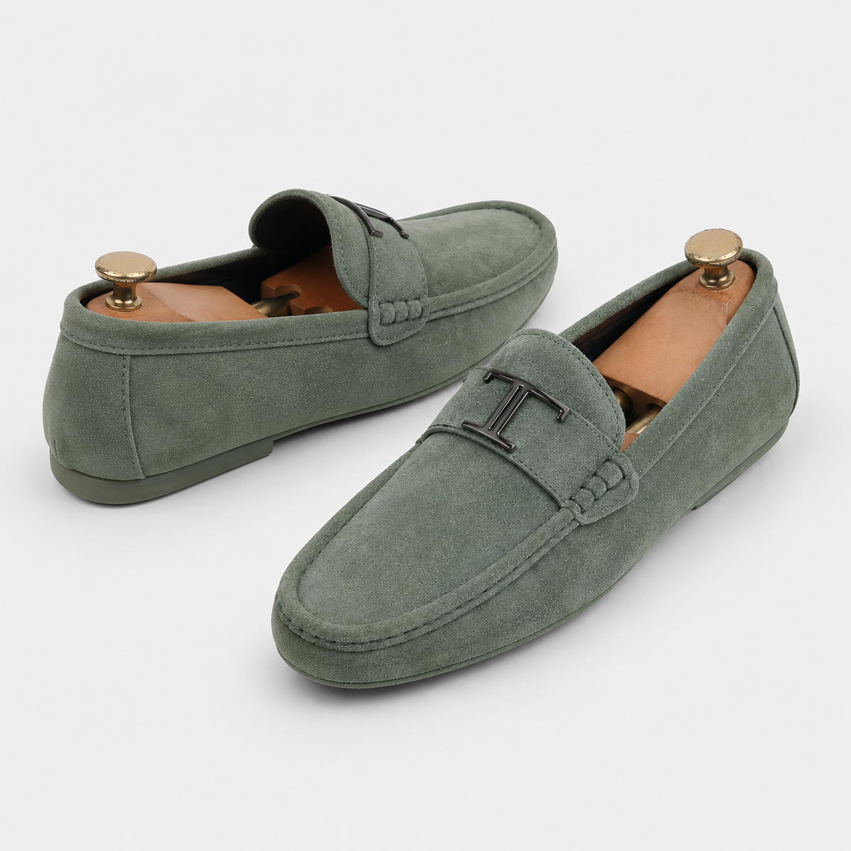 Mocassins Homme Vert De Costume