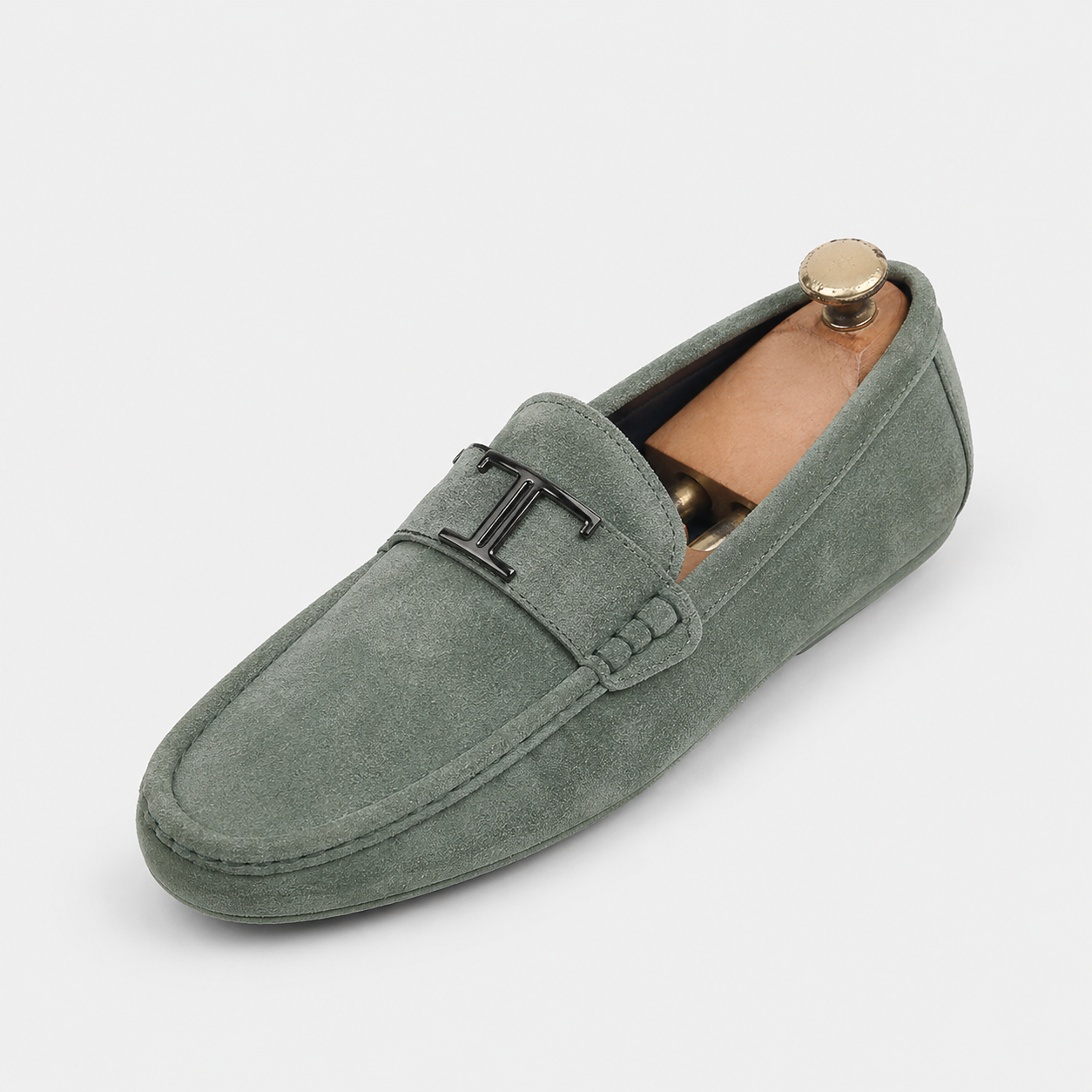 Mocassins Homme Vert De Costume