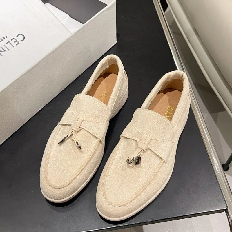 Mocassin En Daim Beige À Gland