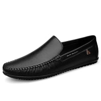 Mocassins Noir Bateau En Cuir Souples
