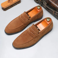 Mocassins Homme Marron En Daim Classique