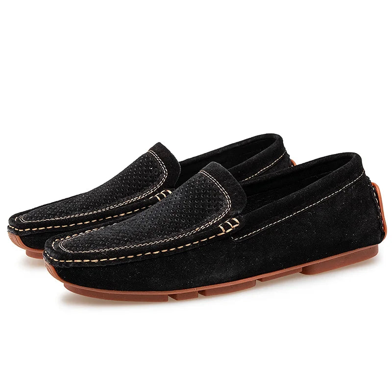 Mocassins Homme En Daim Vert