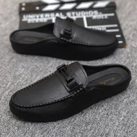 Chausson Mocassin Mule Ouvert Noir