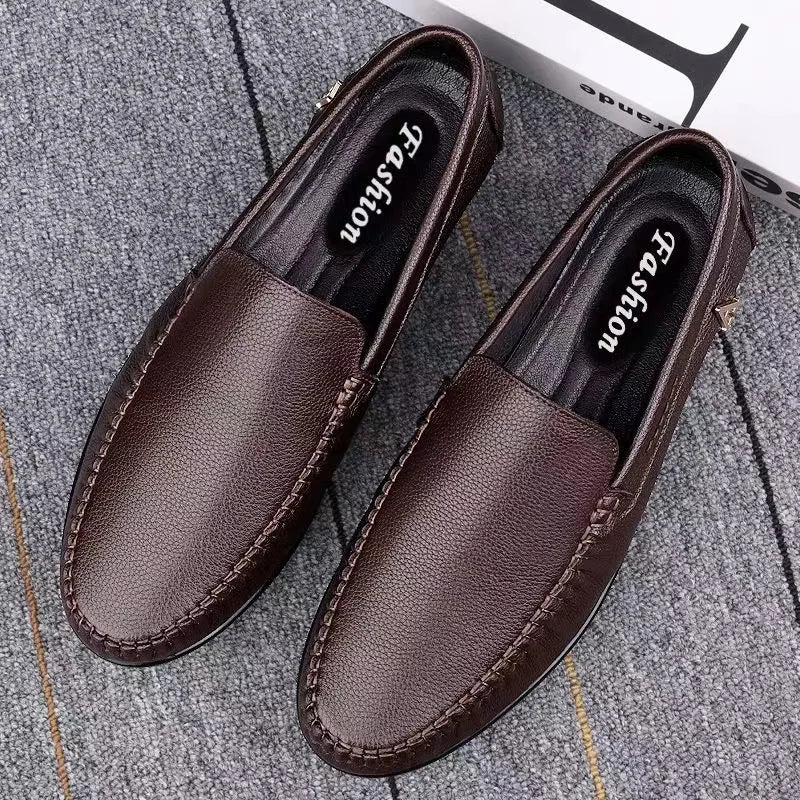 Mocassins Noir Bateau En Cuir Souples