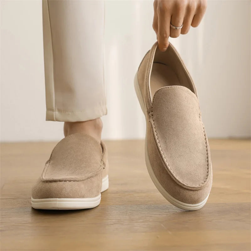Mocassin En Daim Beige Pour Homme