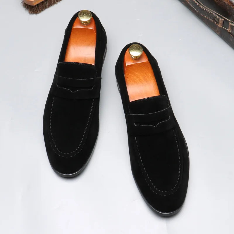 Mocassins Homme Marron En Daim Classique