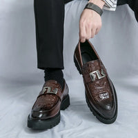 Mocassins Luxe Marron Pour Homme Compensé