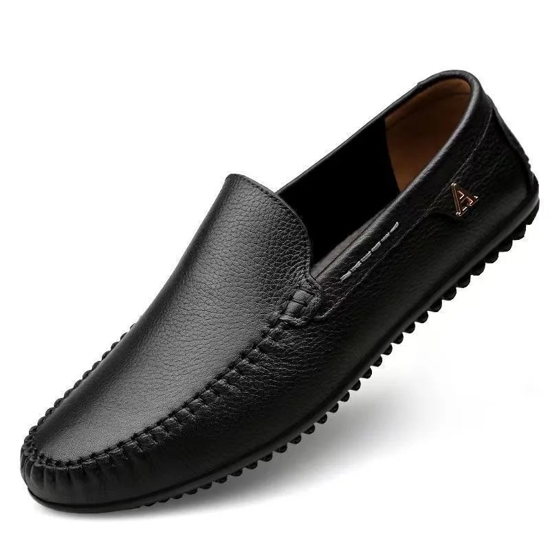Mocassins Noir Bateau En Cuir Souples