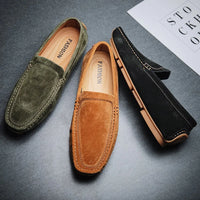 Mocassins Homme En Daim Vert