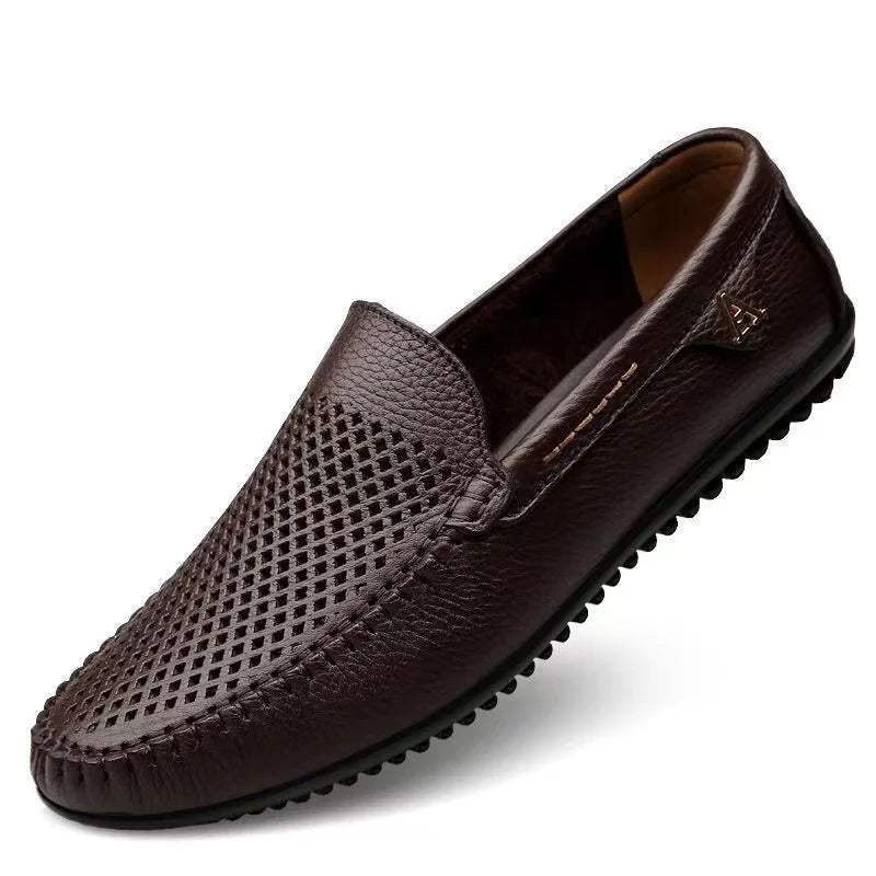 Mocassins Noir Bateau En Cuir Souples