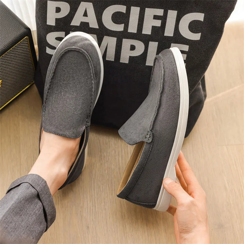 Mocassin En Daim Beige Pour Homme