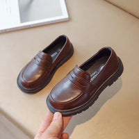 Mocassin Cuir Noir Garçon Talon