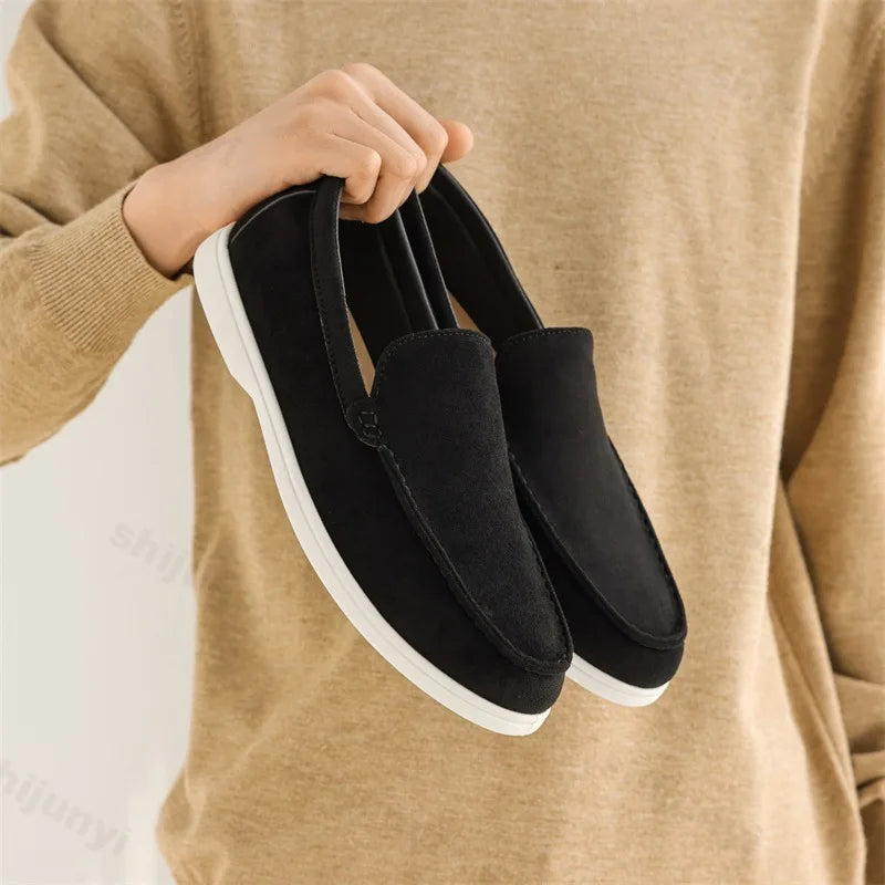 Mocassin En Daim Noir Pour Homme
