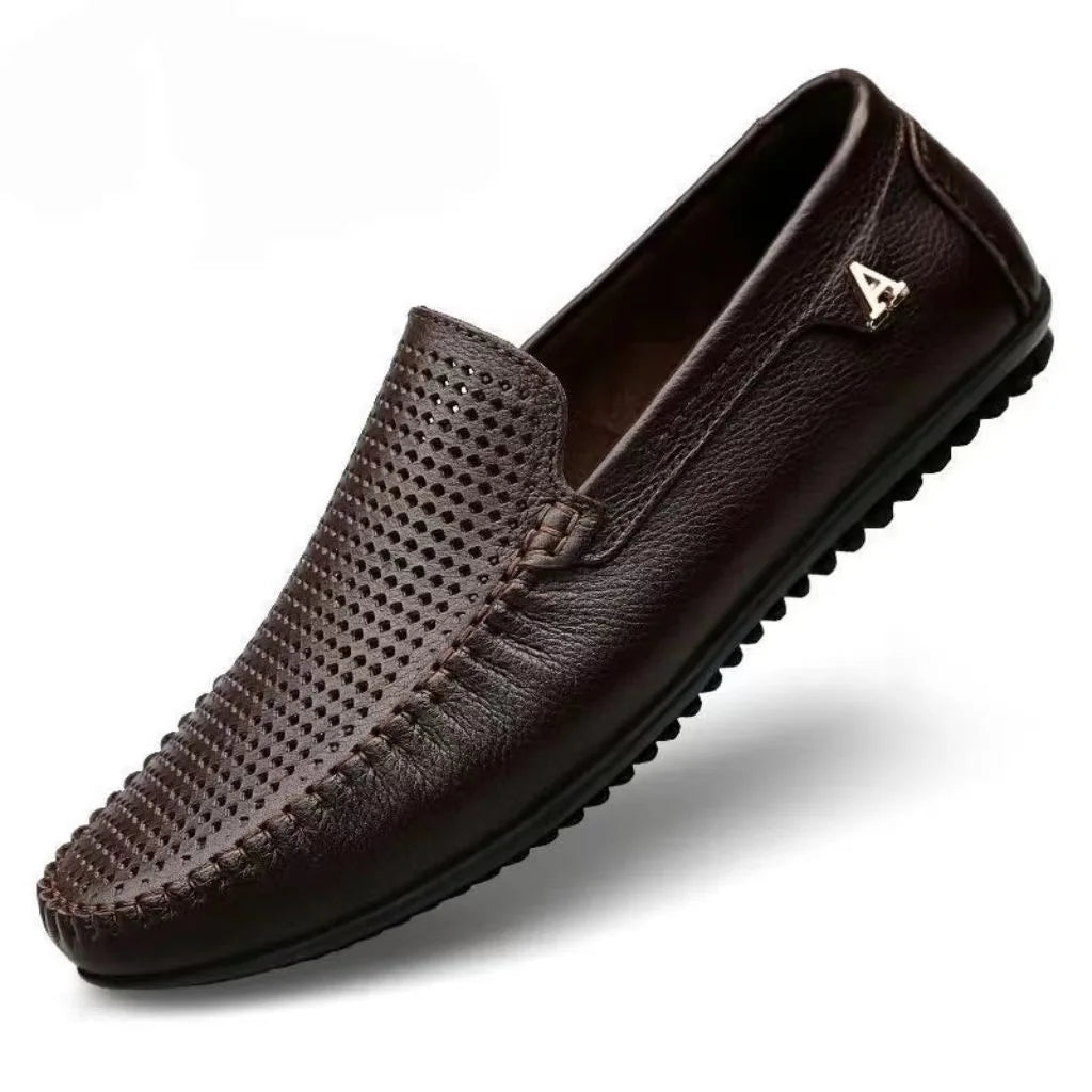 Mocassins Marron Bateau En Cuir Souples