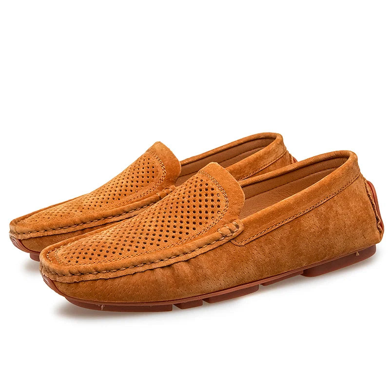 Mocassins Homme En Daim Vert
