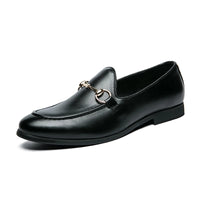Mocassin Cuir Noir Avec Mors Doré Chic Homme