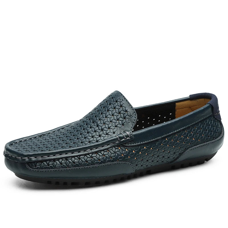 Mocassin En Cuir Véritable Jaune Pour Bateau Homme