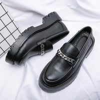 Mocassin Plateforme En Cuir Noir Mat Pour Homme