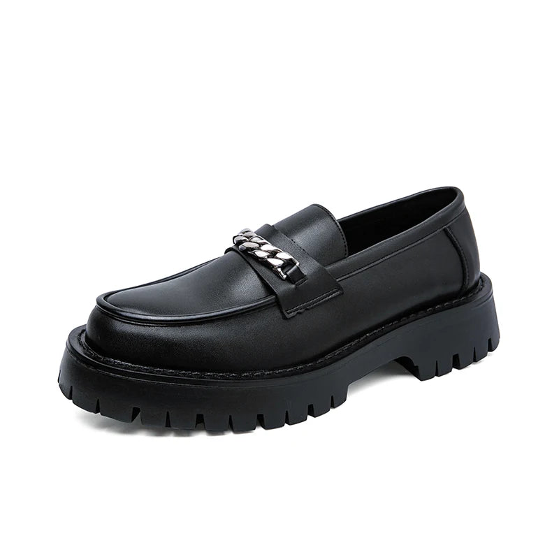 Mocassin Homme Noir Et Blanc À Glands Compensé