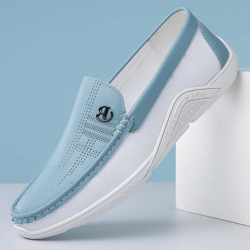 Mocassin Homme Luxe Italien Blanc