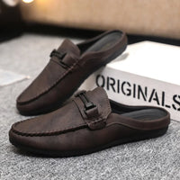 Chausson Mocassin Mule Ouvert Noir