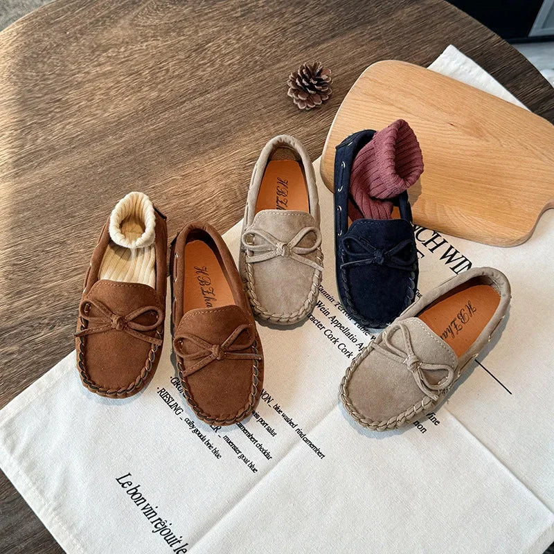 Mocassin Enfant En Daim Bleu Bateau
