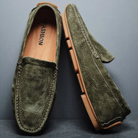 Mocassins Homme En Daim Vert