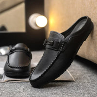 Chausson Mocassin Mule Ouvert Marron