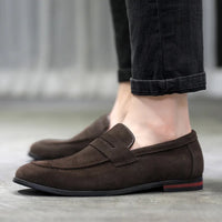 Mocassins Homme Noir En Daim Classique