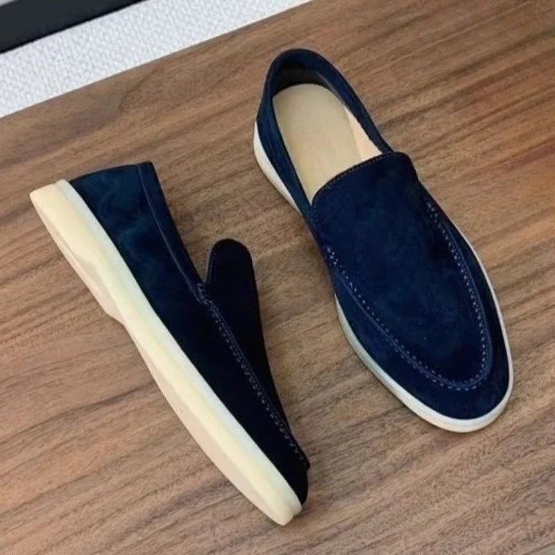 Mocassin Homme Daim Bleu