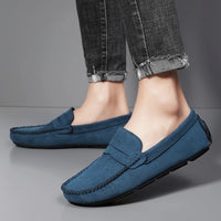 Mocassin Homme Marron En Daim Décontracté