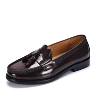 Mocassin Homme Cuir Noir Vernis À Talon