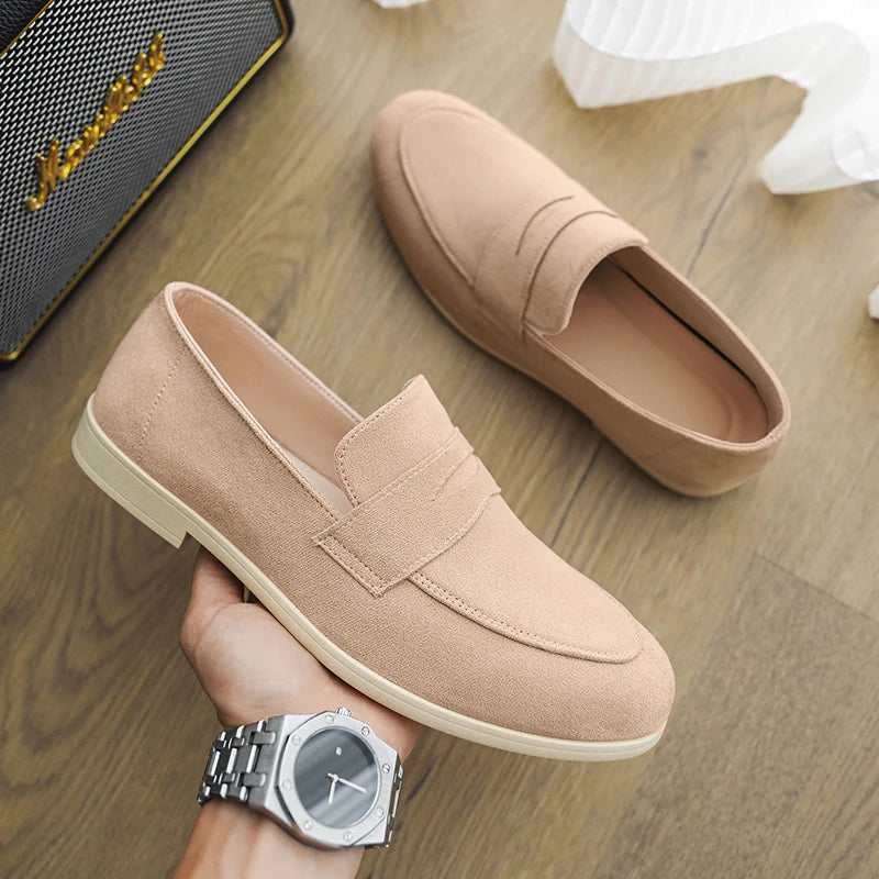 Mocassin Homme Cuir Noir Talon