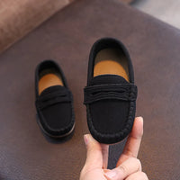 Mocassin Enfant En Daim Noir Classe Pour Bateau
