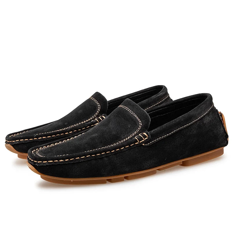 Mocassins Homme En Daim Vert