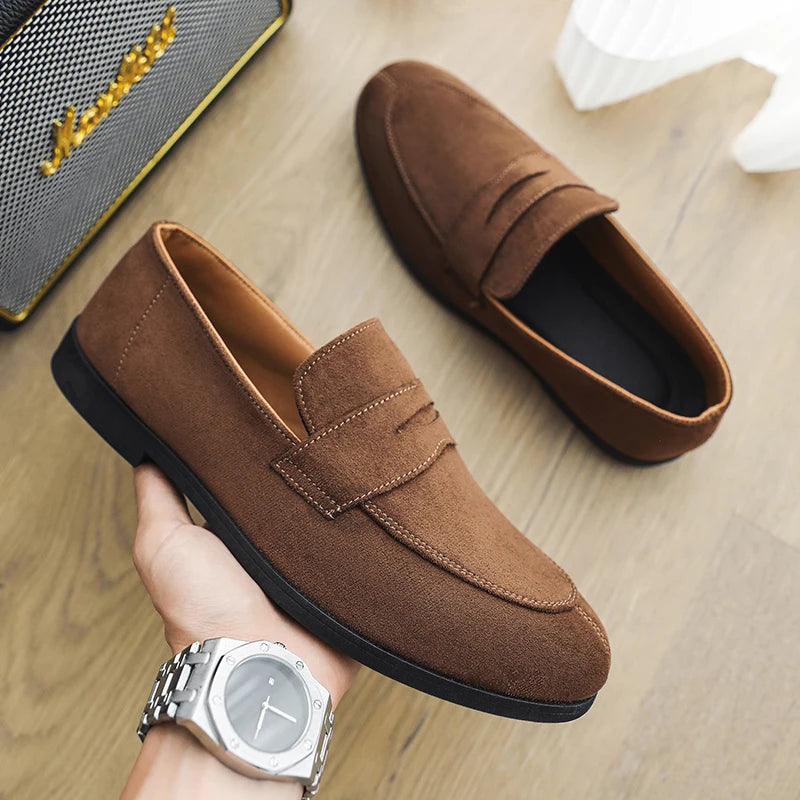 Mocassin Homme Cuir Noir Talon